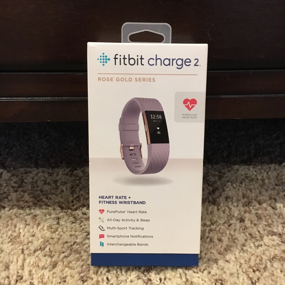 Rose Gold and Purple FitBit Charge HR 2 size small
